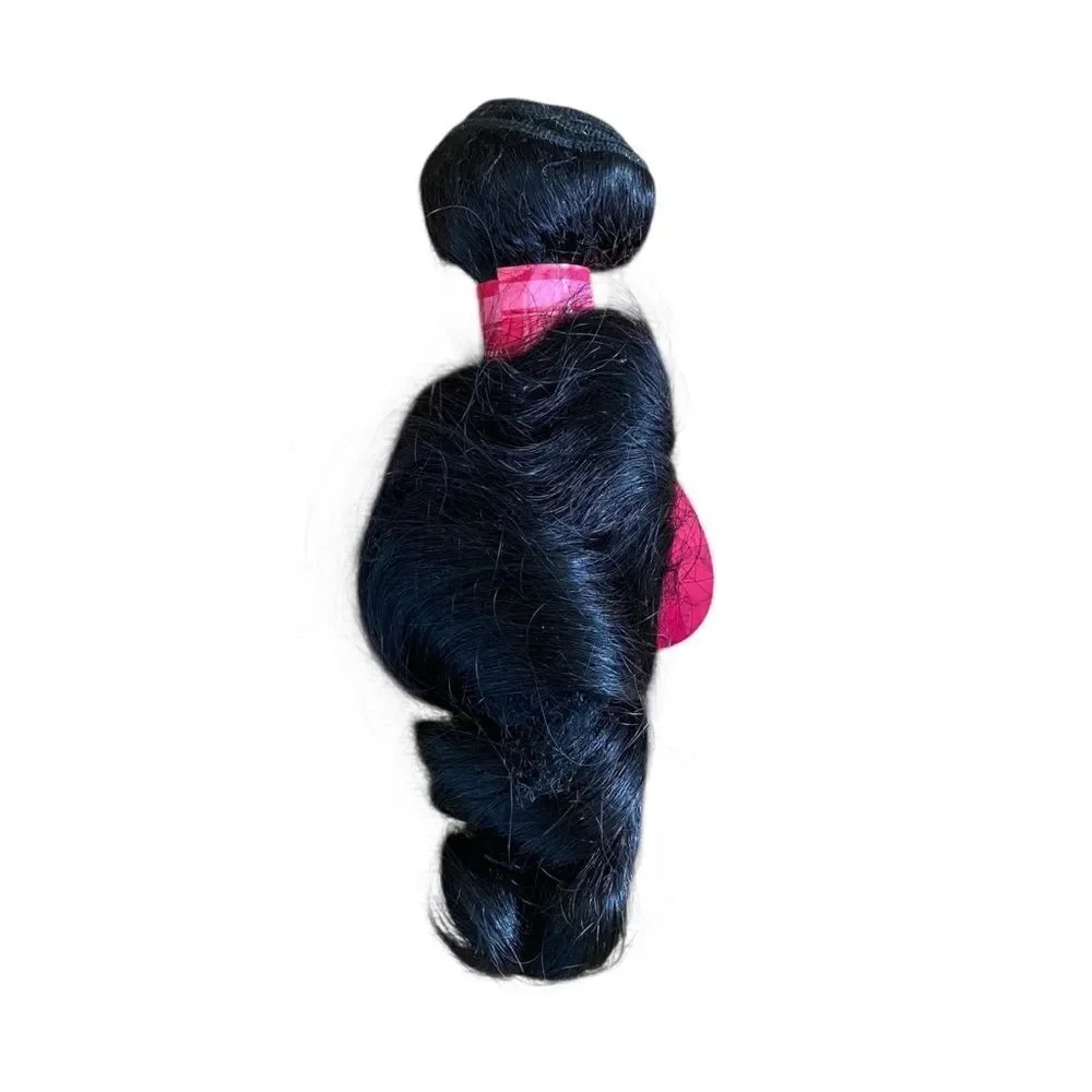 Two Hairpieces/CJL HAIR Large Messy Bun Wavy Curly Black Brown/Real Hair Black